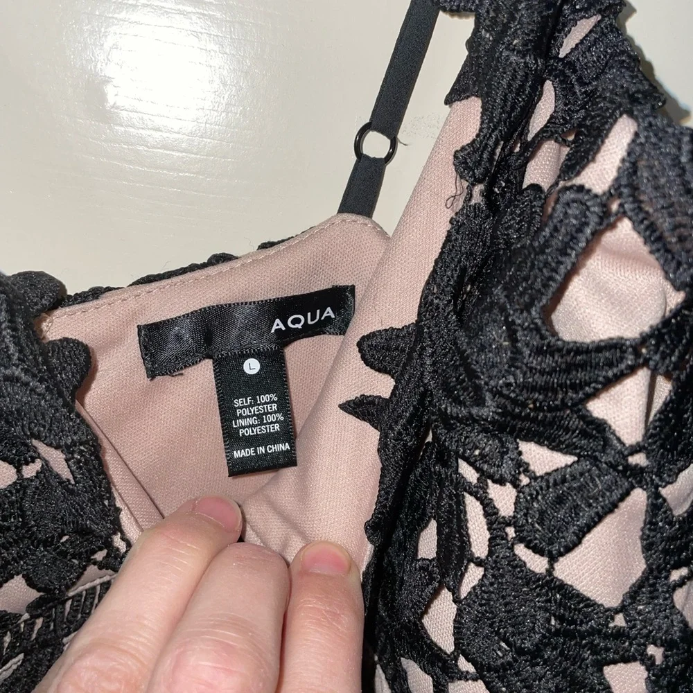 Aqua Black Lace midi dress - Picture 3 of 5